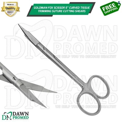 Tijera Goldman Fox 5" tejido curvado recorte sutura tijeras de corte grado alemán Foto 1 de 4