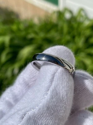 Simple Polished Dome Wedding Band, 4mm, Solid Titanium Ring - Image 1 of 4