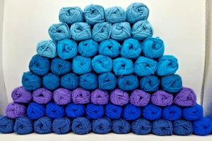 Häkelgarn Strickgarn Mützengarn -Blautöne- Amigurumiwolle 60 x 25gr Knaul - Bild 1 von 3