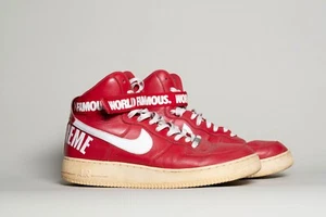 Size 13 - Nike Supreme x Air Force 1 SP High Red - Used - Picture 1 of 11