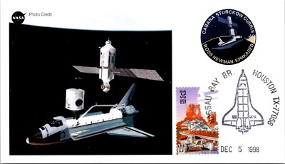 UNITED STATES 1998 COLOR PHOTO NASA POSTCARD SPACE SHUTTLE PICT CANC HOUSTON TX - Image 1 of 2