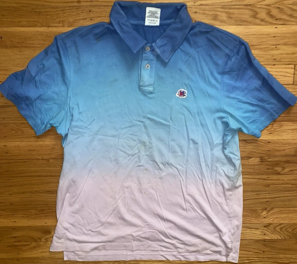 Billionaire Boys Club Azul/Rosa Ombré Manga Corta Polo BBC Casco Logo Foto 1 de 3
