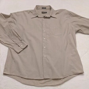 Joseph & Feiss International Long Sleeve Button Up Shirt 17 34/35 Men's Beige - Picture 1 of 8
