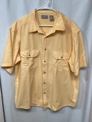 Quest Yellow XL Short Sleeve Cotton Button Up B8 - Image 1 of 4
