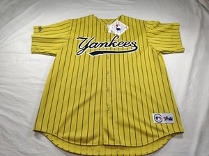 NEW Vtg Majestic RARE New York Yankees Lime Neon Green Baseball Jersey XL NWT - Picture 1 of 9