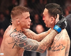 Dustin Poirier and Max Holloway autographed signed inscribed 16x20 photo UFC JSA - Picture 1 of 3