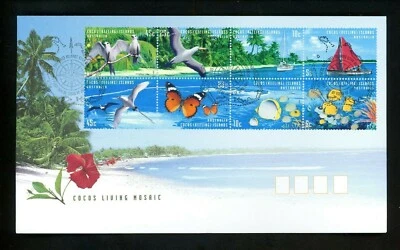 Postal History Cocos Islands FDC #331 SET OF 3 Flora & Fauna 1999 - Image 1 of 4