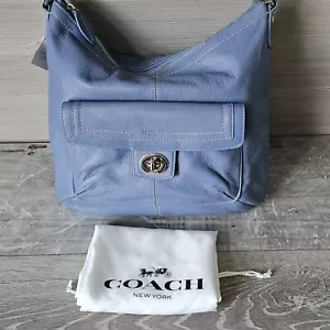 Borsa a tracolla Coach Penelope convertibile in pelle blu fiordaliso con dustbag nuova - Foto 1 di 24