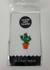 Parche Adhesivo Cactus Estas Son Cosas Suculentas en Maceta 1" NUEVO SELLADO - Imagen 1 de 2