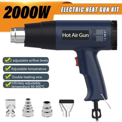 2000W  Electric Hot Air Gun Dual Temperature Regulation Heat Gun With 4 Nozzles - Image 1 of 4