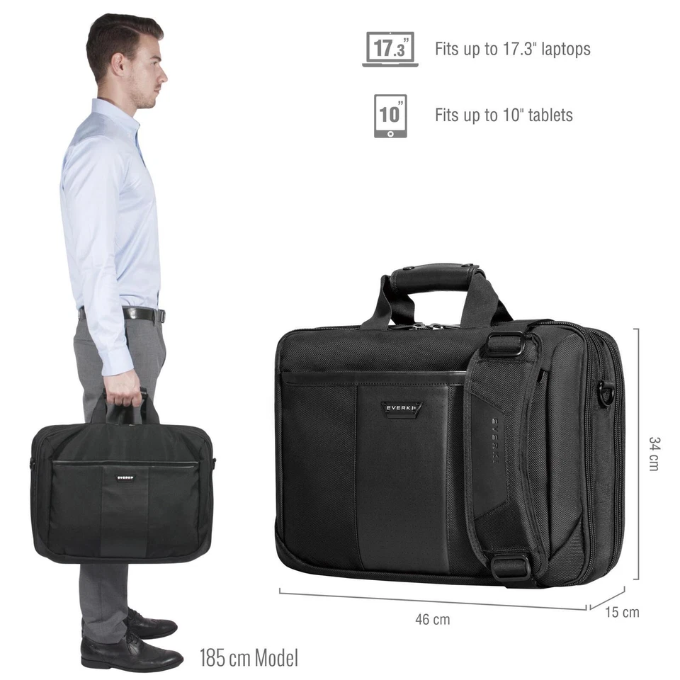 Everki 17.3" Versa Premium Checkpoint Friendly 180 Open Laptop Briefcase Bag - Image 1 of 4