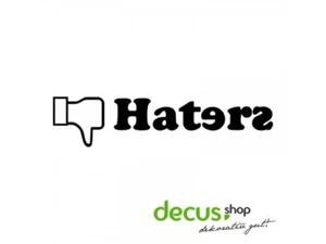 FUCK HATERS L 1847 13x3 cm // Sticker JDM Aufkleber Frontscheibe - Picture 1 of 2