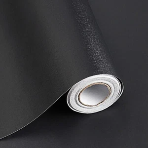 Black Contact Paper Black Peel and Stick Wallpaper Decorative Self Adhesive - Picture 1 of 7