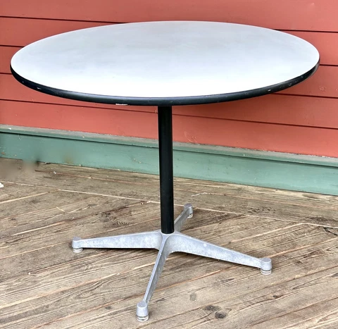 Vtg. MCM Herman Miller Kitchen Table Aluminum Base White Top 36 Inches Cover