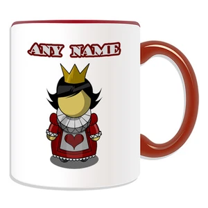 Personalised Gift Red Queen Mug Money Box Cup Fairy Tale Alice Wonderland Heart - Picture 1 of 20