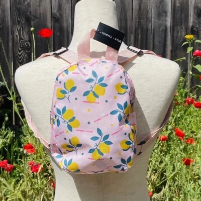 KENDALL + KYLIE Mini BACKPACK Bag Lemon Pink Multicolor Festival Purse Summer - Image 1 of 4