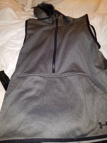 VETEMENTS Felpa con cappuccio Under Armour grigia senza maniche taglia small c gear