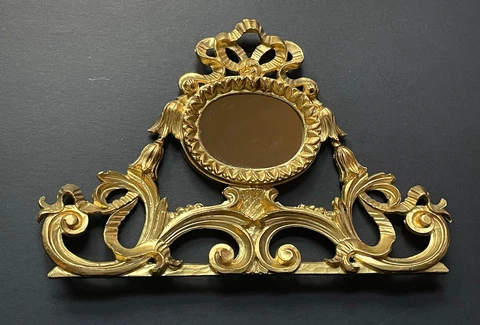 Vintage style ITALY Carved MIRROR GOLD Euromarchi Wall ITALIAN Hollywood Regency Cover