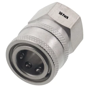 50 3/8" FPT Female Stainless Steel Socket Quick Connect Coupler Pressure Washer - Picture 1 of 2