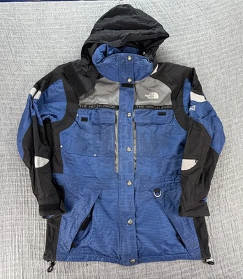 Винтажная лыжная куртка North Face Extreme Gear со складным капюшоном, синяя, без ярлыка размера - Изображение 1 из 4