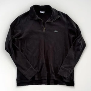 Lacoste 1/4 Zip Pullover Jacket Men’s Size 4 Medium Black - Picture 1 of 5