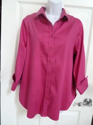 CHICO'S Talla 1.5=Med. Blusa clásica manga 10 puños carrera oficina negocios Foto 1 de 4