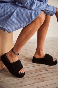 Free People Women’s Almost Paradise Platform Sandals Black Suede EU 40 UK 7 NEW - Picture 1 of 24