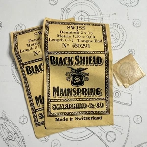 Black Shield Mainspring No. 480291 - 1,10 x 0,08 x 31/2" - Dennison 2 / 13 - Bild 1 von 1