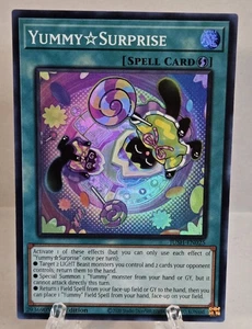 Yugioh! - Yummy Surprise - JUSH-EN025 - Super Rare  - 1'st Ed.  NM - Picture 1 of 2
