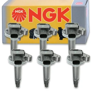 6 pc NGK Ignition Coils for 2007-2018 Ford Edge 3.5L 3.7L V6 Spark Plug Wire qj - Picture 1 of 5