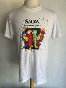 SAUZA CONMEMORATIVO NATURAL GOLD TEQUILA Official Vintage 80's T-Shirt Size M/L - Picture 1 of 4