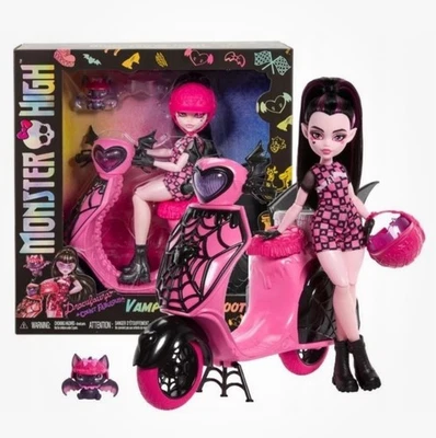Monster High Draculaura Doll & Vamptastic Scooter By Mattel Spooky New - Image 1 of 2