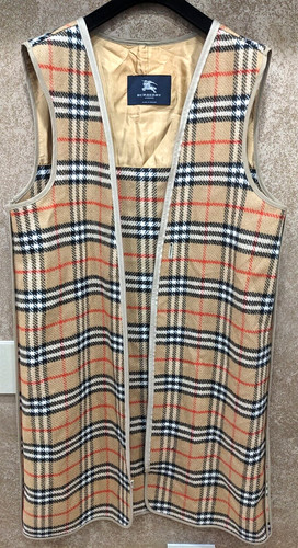 BURBERRY Trench Coat Fodera 100% Lana Taglia 52 R Zip Interno Gilet Fodera Solo