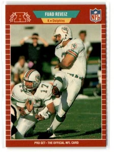 1989 Pro Set FOOTBALL #222 Fuad Reveiz Miami Dolphins - Picture 1 of 2