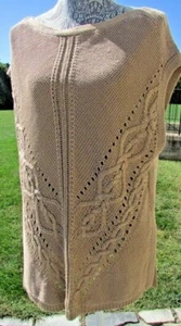 NWT White house Black Market S Womens cable knit crochet brown sweater - Picture 1 of 8