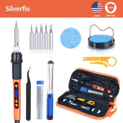 100W Soldering Iron kit Station LED Display Adjustable Temp Welding Tools - Image 1 of 4