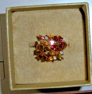 Solid 925 Sterling Silver Handmade Floral Gemstone Ring Brand New - Picture 1 of 6