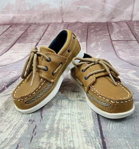 Crown & Ivy Toddler Boy’s Brown Loafer Captain Boat Shoes Size 7 - Picture 1 of 7