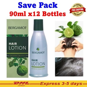 12x Bergamot Hair Lotion Anti Scalp Dandruff Prevents Hair Loss Treatment Extra - Picture 1 of 11