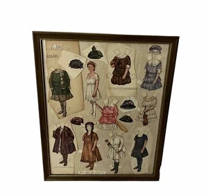 1917 Betty Bonnet's Paper Dolls Ladies' Home Journal Cut and Framed - Picture 1 of 9