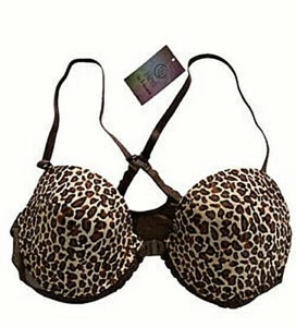 Hers By Herman Bra Brown Leopard Print Size 38B Front Close Cross Back New - Picture 1 of 1