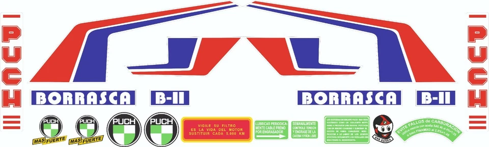 STAR SAM®  KIT ADHESIVOS PUCH BORRASCA B-2 CLASSIC MOTORBIKE STICKERS ADHESIVOS - Imagen 1 de 1