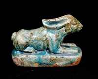  Hara Amulet Egyptian Antiques Faience Rabbit Glazed Statue Ancient Civilization