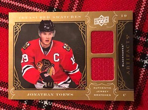 Jonathan Toews 2009-10 Upper Deck Artifacts Treasured Swatches 34/50 Jersey