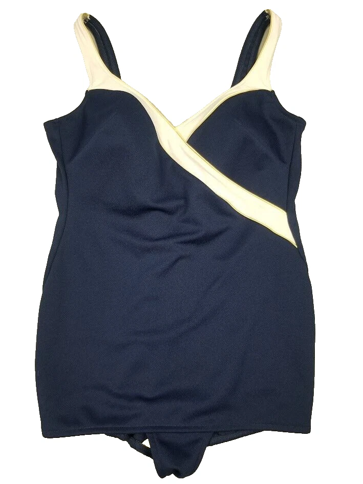 Traje de baño Longitude de una pieza 20W pin up azul blanco falda estilo años 70 de colección baño Foto 1 de 4