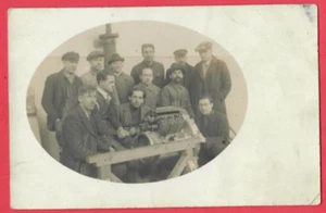 LATVIA RIGA PEOPLE AND ENGINE VINTAGE PHOTO POSTCARD 9440 - Picture 1 of 2