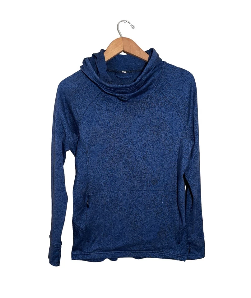 Lululemon Ready to Rulu Hoodie Luon Spray Jacquard Speckled Blue Black Sz 6 - Image 1 of 4