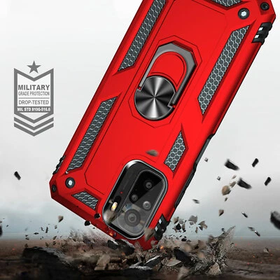 Funda con soporte de anillo magnético resistente para teléfono Xiaomi Redmi Note 10 S Foto 1 de 4