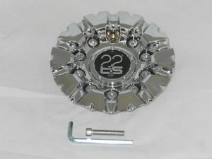 TIS 22" WHEELS TIS-07 S409-11 TIS0720022 CHROME WHEEL RIM CENTER CAP WITH SCREW - Picture 1 of 3