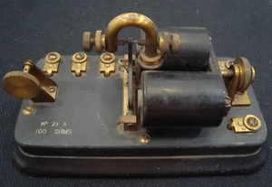 Western Electric Telegraph Sounder Numer 21A 100 OHMS na metalowej podstawie - Telegraf - Zdjęcie 1 z 7